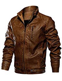 Chaqueta de cuero marrón