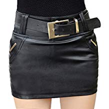 Minifalda de cuero negro