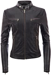 Chaqueta corta de cuero mujer