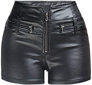 Short de cintura alta cuero Pu