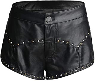 Short casual de cuero mujer